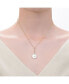 ფოტო #2 პროდუქტის Sterling Silver 14K Gold Plated and Cubic Zirconia Round Spring Ring Pendant Necklace