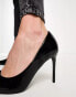 ASOS DESIGN Paphos pointed high heeled court shoes in black patent