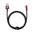 Фото #1 товара Kątowy kabel przewód z bocznym wtykiem USB Iphone Lightning 1m 2.4A czerwony