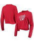 ფოტო #2 პროდუქტის Women's Red Washington Nationals Baby Jersey Cropped Long Sleeve T-shirt