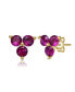 Фото #1 товара 14k Gold Plated Red Cubic Zirconia Stud Earrings for Kids