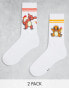 Фото #1 товара ASOS DESIGN 2 pack Pokémon Charmander socks in white