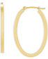 ფოტო #1 პროდუქტის Polished Oval Flat-Edge Tube Earrings in 10k Gold, 1-1/5"
