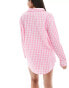 Luna oversized pyjama shirt co-ord in pink gingham