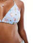 Фото #4 товара Monki triangle bikini top in blue seashell