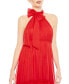 ფოტო #5 პროდუქტის Women's Ieena Ruched Tiered High Neck Bow A Line Gown