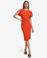 Фото #3 товара Women's Ruched Flutter-Sleeve Sheath Dress