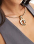 DesignB London torque choker necklace with swirl pendant in gold