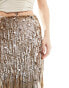 Фото #10 товара Miss Selfridge Premium gold sequin tasselled maxi skirt