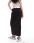 Фото #4 товара Monki midi jersey skirt in black