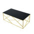 Фото #10 товара Rectangular Glass Top Coffee Table with Stainless Steel Frame