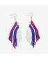 ფოტო #1 პროდუქტის INK + ALLOY Haley Game Day Falling Lines Beaded Fringe Earrings Red White And Blue