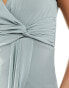 Фото #2 товара TFNC Bridesmaid flutter sleeve ruffle detail maxi dress in sage