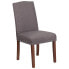 Фото #4 товара Hercules Hampton Hill Series Gray Fabric Parsons Chair With Silver Accent Nail Trim