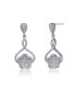 Фото #2 товара Sterling Silver White Gold Plated Cubic Zirconia Petal Drop Earrings