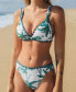 Фото #3 товара Women's Triangle Cheeky Tropical Print Shell Stitched Bikini Set