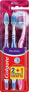 Фото #1 товара Zahnbürsten-Set mittel violett, blau, rosa 3 St.