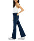 Juniors' Braided-Waist Patch-Pocket Flare Jeans
