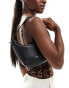 Фото #1 товара PASQ crescent shoulder bag with detachable crossbody strap in black