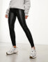 New Look wet look leggings in black 36 - фото #8