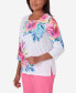 ფოტო #5 პროდუქტის Petite Paradise Island Long Sleeve Flower Lace Top