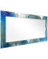 'Subtle Blues' Rectangular On Free Floating Printed Tempered Art Glass Beveled Mirror, 54" x 28"