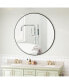 42" Wall Mounted Black Circular Mirror, For Bathroom, Living Room, Bedroom Wall Decor