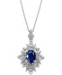 ფოტო #1 პროდუქტის Sapphire (1 ct. t.w.) and Diamond (1/5 ct. t.w.) Pendant Necklace in 14k White Gold (Also Available in Ruby)