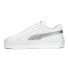 Фото #3 товара Puma Smash V3 Space Metallic Platform Womens White Sneakers Casual Shoes 389402