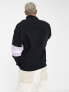 ASOS DESIGN oversized colour block half zip sweatshirt in black and white