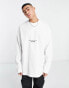 Calvin Klein Jeans floral graphic logo long sleeve t-shirt in white