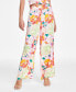 Фото #4 товара Women's Floral-Print Pull-On Wide-Leg Pants, Created for Macy's