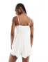 Kiss The Sky linen style playsuit with bustier in white