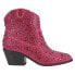 Corkys Shine Bright Rhinestone Pull On Round Toe Booties Womens Pink Dress Boots