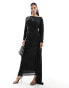 Фото #1 товара VL The Label maxi ruched dress in black