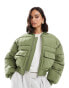 Фото #1 товара Miss Selfridge – Wattierte Bomberjacke in Khaki