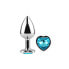 Blue Heart Metal Butt Plug Size S