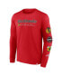 Фото #3 товара Men's Red Chicago Blackhawks Strike the Goal Long Sleeve T-shirt