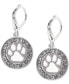 ფოტო #1 პროდუქტის Silver-Tone Pavé Paw-Cutout Drop Earrings