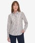 Фото #1 товара Women's Cotton Striped Puff-Print Shirt