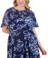 ფოტო #4 პროდუქტის Plus Size Printed Flutter-Sleeve Chiffon Dress