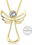 Gold-plated Guardian Angel Crystal Necklace
