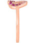 ფოტო #3 პროდუქტის EFFY® Pink Sapphire (1/6 ct. t.w) & Ruby (1/20 ct. t.w.) Ombré Open Heart Ring in 14k Rose Gold