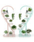 Фото #1 товара 5 Tier Metal Plant Stand Heart-shaped Shelf with Hanging Hook for Multiple Plants