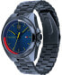 Men's Blue Stainless Steel Bracelet Watch 44mm