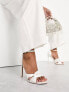 Фото #1 товара Be Mine Bridal Blossom heeled sandals in ivory satin