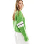 ASOS DESIGN knitted clean cable jumper in green