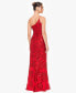 Фото #2 товара Juniors' Floral-Sequined One-Shoulder Gown