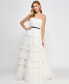 ფოტო #1 პროდუქტის Juniors' Tulle & Faux Pearl Tiered Ball Gown, Created for Macy's