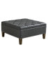 Lindsey 36" Tufted Square Wood Frame Cocktail Ottoman